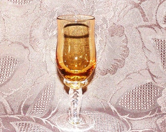 Vintage Orange Glass Sherry/Liqueur Snifter - 1950s/60s Stemware
