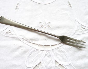 Vintage Dura-Lustra Stainless Pickle Fork: Trident End, Old English Pattern