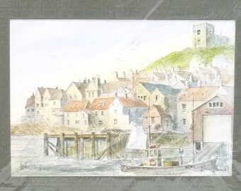 Whitby Harbour Print: Colin Williamson Watercolor, English Countryside Decor
