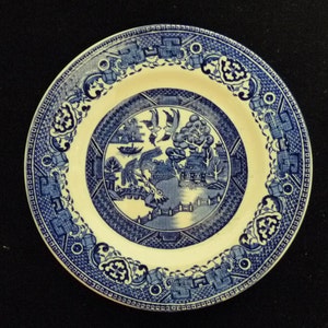 Old Willow Blue and White Plate, Wall Plaque, Washington, Made in England, English Ceramics, Collectors Plate, Homewares, Home Decor