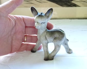 Vintage Ceramic Donkey Foal Figurine - Equine Ornament