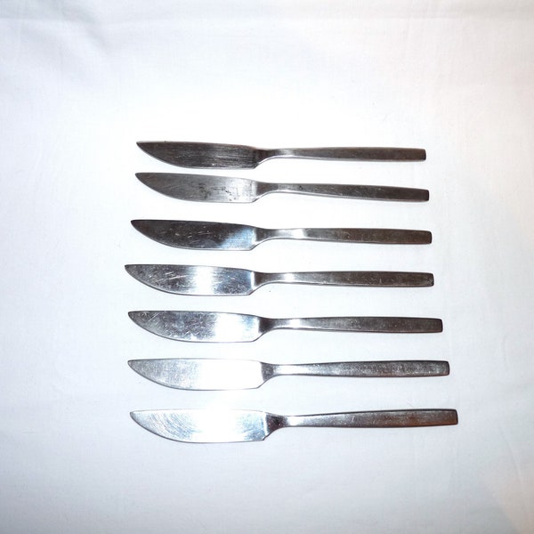 Viners Fish Cutters x 7, Chelsea Pattern, Fish Servers, Circa 1970's, Stainless Steel, Vintage Cutlery, Flatware, Cottage Chic