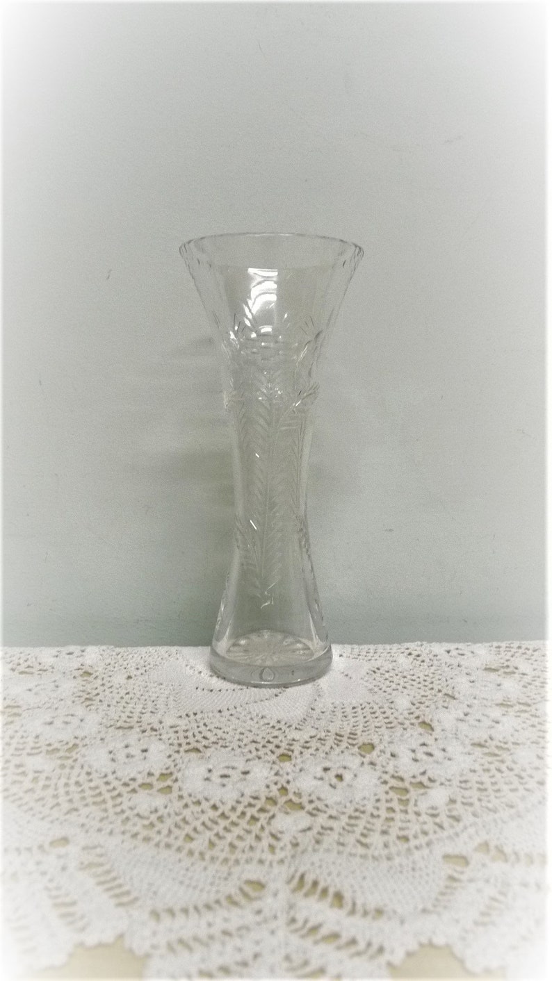 Tall Narrow Vase Tall Bud Vase Cut Glass Crystal Flower and Etsy Canada