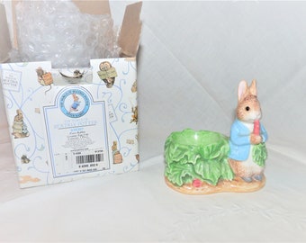 Rare Peter Rabbit Egg Cup, Beatrix Potter, Enesco/Border Fine Arts, Rabbit Figurine, Number 638307, Frederick Warne Co, hand painted