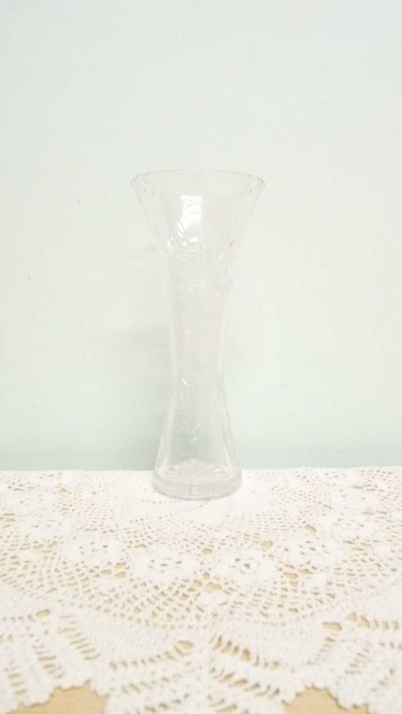Tall Narrow Vase Tall Bud Vase Cut Glass Crystal Flower and Etsy UK
