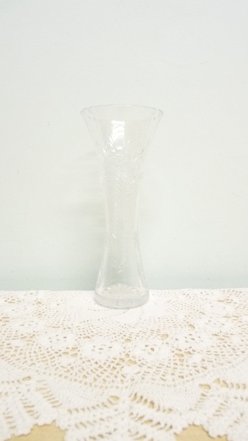 Tall Narrow Vase Tall Bud Vase Cut Glass Crystal Flower and Etsy UK