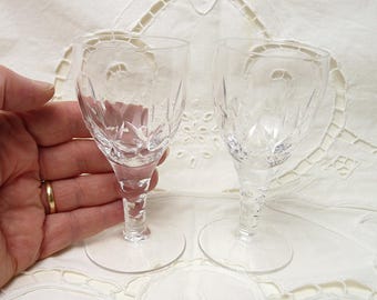 Stuart Crystal Sherry Glasses (Set of 2): Carlingford Spot Stem, Cross and Dart Pattern