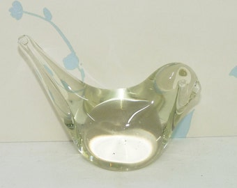 Antique Hand Blown Glass Bird Paperweight: Victorian Home Decor
