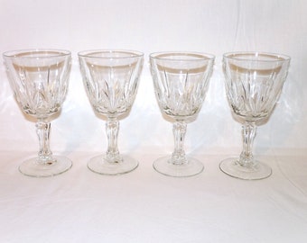 Cristal d'Arques Durand Crystal Wine Glasses - Palmes Pattern, Set of 4