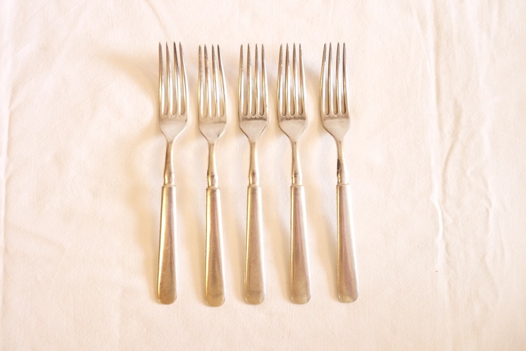 William Rogers Forks X 5, Brita Pattern, Dessert Forks X 5, EPNS