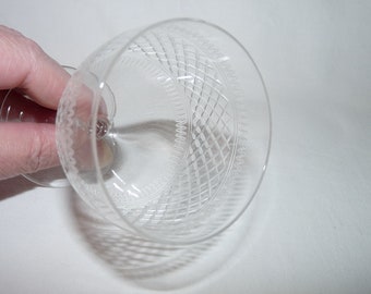 Etched Sherry Glass: Vintage Diamond Zig Zag Liqueur Stemware