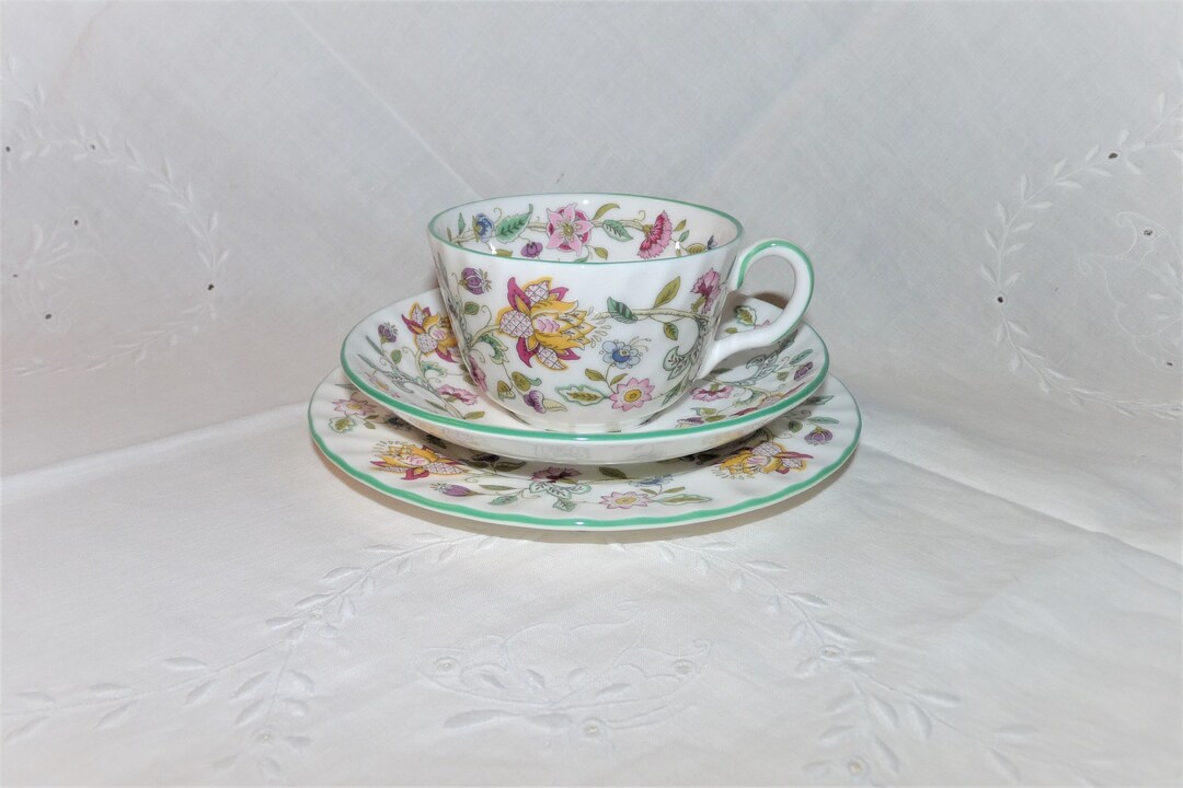 Minton Haddon Hall Trio Tea Cup Saucer and Plate Tea Plate Etsy