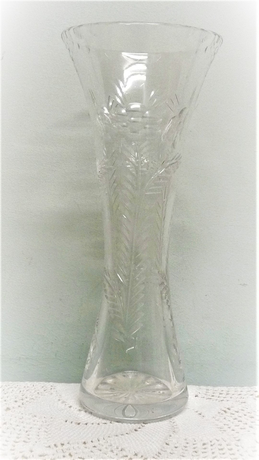 Tall Narrow Vase Tall Bud Vase Cut Glass Crystal Flower and Etsy Israel