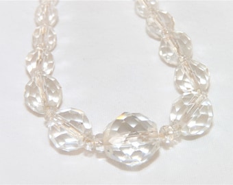 1930s Crystal Beaded Necklace: Retro Choker, For Upcycle