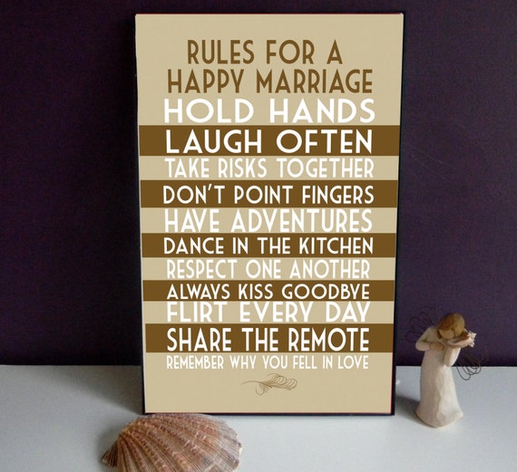 Items similar to Marriage Rules Art Print, Wedding Print Decor, Love