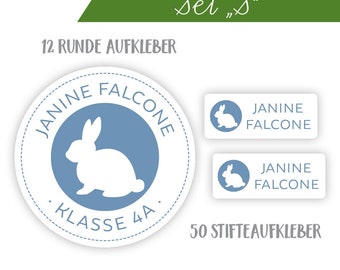 Schulaufkleber Set "Hase"