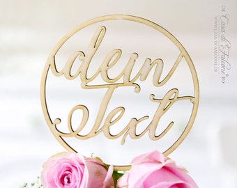 Personalisierter Cake topper I Tortenstecker mit Namen, rund