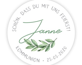 Personalized stickers for communion, branch