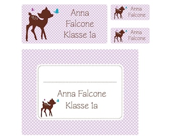 Personalized school stickers deer