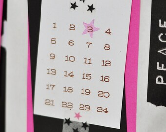Stempel voor adventskalender, numeriek toetsenblok