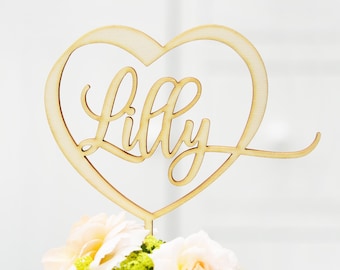 Personalized Caketopper with Name, Heart