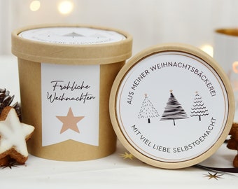 Christmas biscuit packaging I Christmas biscuit packaging set of 2, three fir trees modern