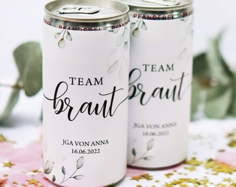 JGA/wedding beverage can banderole greenery