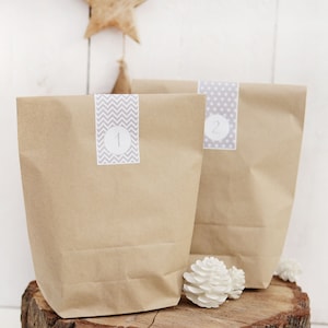 Adventskalenderzakjes, kraftpapier