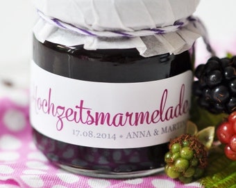 Autocollants pour confiture de mariage étroit, Classique III