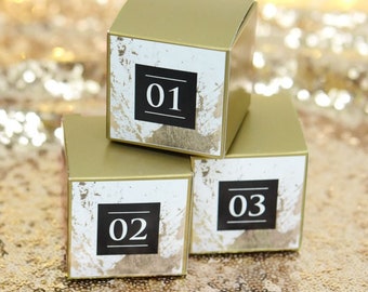 Adventskalender Zahlenaufkleber Marmor & gold