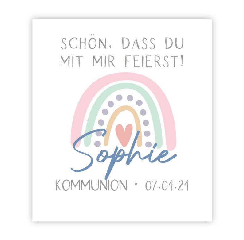 Baptism I Communion I Confirmation I Confirmation Guest Gift Banderole for Ritter Sport mini, rainbow boho image 6