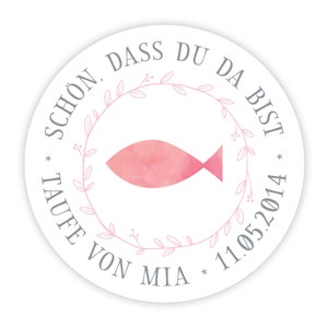 Personalized sticker fish watercolor for communion I baptism I confirmation I image 7