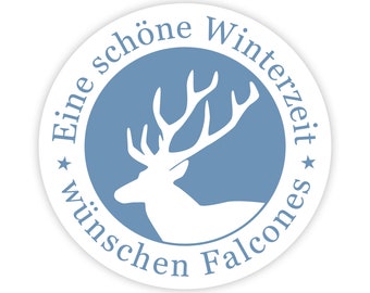 Gepersonaliseerde kerststickers Hirsch