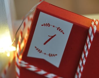 Adventskalender Aufkleber Ranke, verschiedene Farben