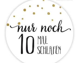 Adventskalender Zahlen Aufkleber Dots gold