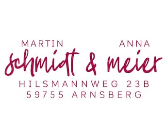 Adressstempel personalisiert mit Doppelnamen