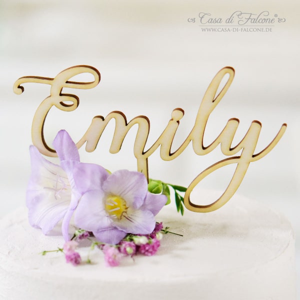 Personalisierter Cake Topper mit Namen, Kalligrafie