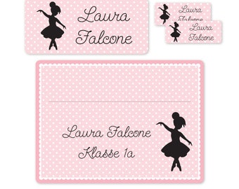 Name Sticker Set for School "Ballerina"