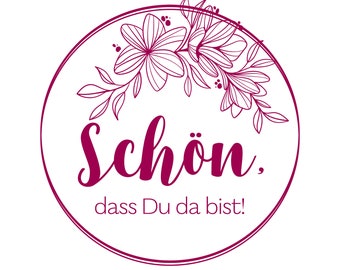 Stempel zur Taufe I Kommunion Schön, dass Du da bist, floral