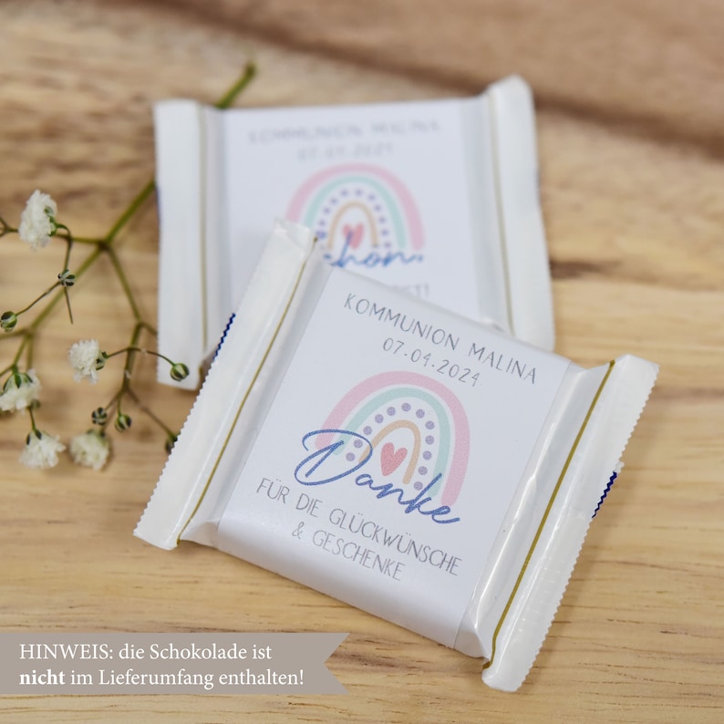 Baptism I Communion I Confirmation I Confirmation Guest Gift Banderole for Ritter Sport mini, rainbow boho image 1