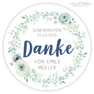 Communion sticker, leaf wreath floral image 1