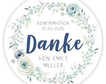 Communion sticker, leaf wreath floral