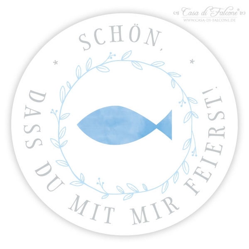 Kommunion Aufkleber Fisch Schön dass Du mit mir Etsy.de