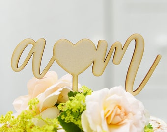 Hochzeit Cake topper "Initialen kalligrafisch", personalisiert