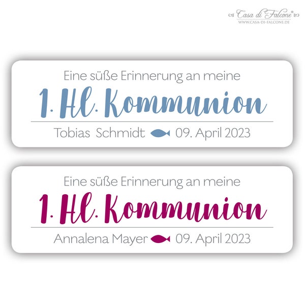 Personalisierte Aufkleber für Marmelade, Kommunion Taufe Konfirmation