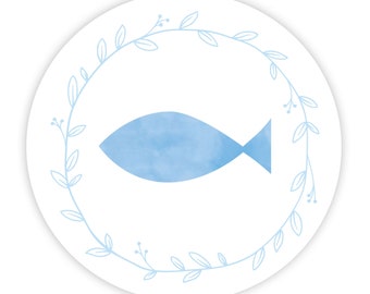 Mini stickers for communion or baptism, fish