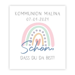 Taufe I Kommunion I Konfirmation I Firmung Gastgeschenk Banderole für Ritter Sport mini, Regenbogen boho Bild 5