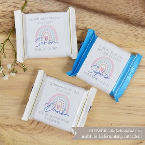 Baptism I Communion I Confirmation I Confirmation Guest Gift Banderole for Ritter Sport mini, rainbow boho image 3