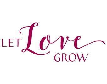 Timbre de mariage « Let Love grow » calligraphie