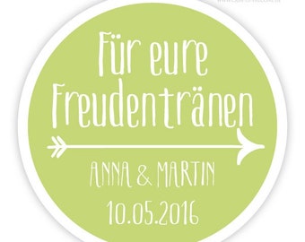 Personalisierte Aufkleber Freudentränen, Pfeil